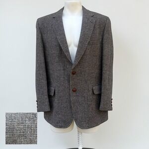 VTG Harris Tweed Blazer Mens Brown Gray Scottish Wool Sport Coat 45" Chest